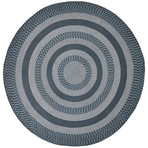 Newport Braid Collection 100% Polypropylene Stripe Pattern Reversible Indoor Utility Rug - Better Trends - 1 of 3