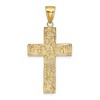 Black Bow Jewelry 14k Yellow Gold Nugget Style Cross Pendant, 21 x 41mm - 3 of 4