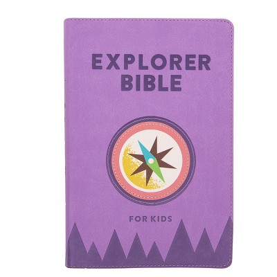 CSB Explorer Bible for Kids, Lavender Compass Leathertouch, Indexed - by  Csb Bibles by Holman (Leather Bound)