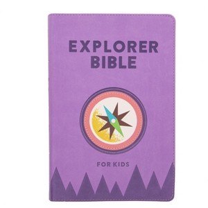 CSB Explorer Bible for Kids, Lavender Compass Leathertouch, Indexed - by  Csb Bibles by Holman (Leather Bound) - 1 of 1