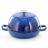 MegaChef 6 Quart Enameled Cast Iron Bread Pot in Blue with Baking Mat - 3 of 4