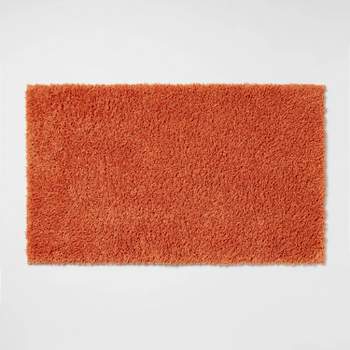 Lavish Home 58x24-Inch Non-Slip Shag Memory Foam Bath Mat (Orange) 