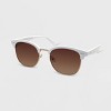 Women's Plastic Metal Combo Square Clubmaster Solid Sunglasses - Wild Fable™ White - image 2 of 3