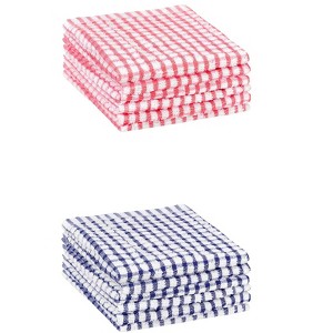 Unique Bargains Cotton Checkered Kitchen Dish Cloth 11" x 16" 12 Pcs - 1 of 4