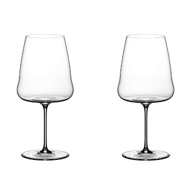 Riedel Winewings Cabernet Sauvignon Tall Thin Single Stem Crystal 35 Ounce Wine Glass for Red Wine, Clear (2 Pack)
