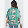 Amaryllis Women’s Geometric Print Collared V-Neck Short Sleeve Relaxed Fit Lightweight Casual - 3 of 4