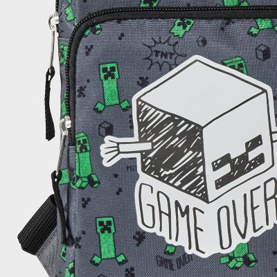 Boys' Minecraft Gaming Sling Pack Pouch - Gray/Green - image 4