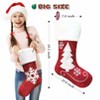 Aoibox 2 Pack 18 inch Christmas Stockings Red Burlap with Plush Cuff Large Snowflake Design for Family Holiday Fireplace Mantel Decor - 2 of 4
