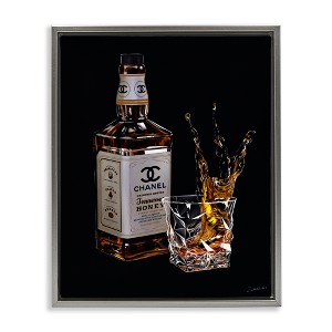 Stupell Industries Splashing Liqueur Glam Whiskey Bottle, 17" x 21" - 1 of 4