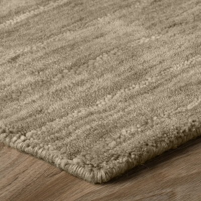Taupe Hand Loomed Wool and Synthetic 8' x 10' Area Rug