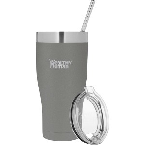 Healthy Human Stainless Steel Tumbler with Straw & Lid | (32oz, Slate Gray) - 1 of 4