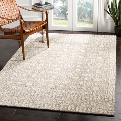 Ivory Elegance Hand-Tufted Wool Rectangular Area Rug, 4' x 6'