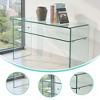 Lirago Tempered Clear Glass Console Table-Rounded Edge Sofa Table for Living Room Office and Home Office 13.7"Dx43.3"Lx29.5"H - 4 of 4