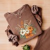 Simply Sage Market Coquette Orange Bow Fall Floral Lightweight Garment Dyed Sweatshirt - 3 of 4