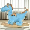 Mshliw Plush Dinosaur Rocking Horse Toy for Toddlers, Ride-On Rocker Chair with Sounds, Soft Seat & Wooden Base for Ages 18-36 Months, Halloween gift - 2 of 4