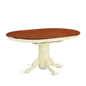 East West Furniture, Kenley  Single  Pedestal  Oval  Dining  Table  42"x60"  with  18"  Butterfly  Leaf - 1 of 3