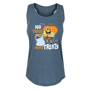 Women's - SpongeBob SquarePants - No Tricks Just Treats Graphic Racerback Tank - 1 of 4