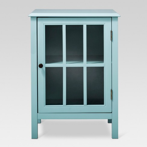 Windham One Door Storage Cabinet Pewter Aqua Threshold Target