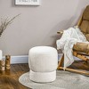 NicBex Round Storage Ottoman Tufted Footrest with Removable Cover for Living Room, Cream White - 2 of 4