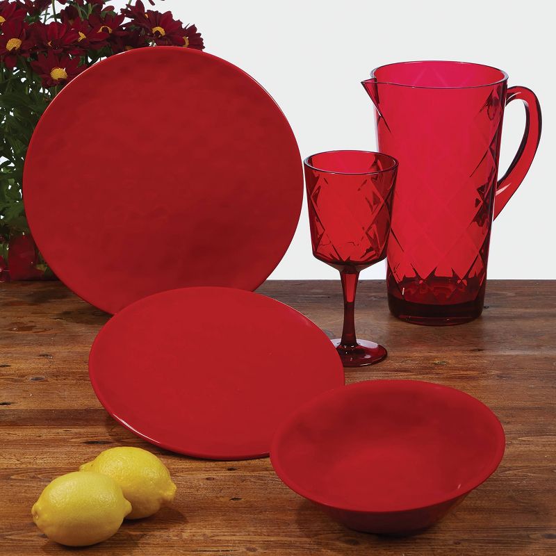 Certified International Solid Color Melamine Dinner Plates 11" Red - Set of 6, 2 of 3