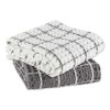 Design Imports Gray Windowpane Oversize Washed Waffle Dishtowel Set/2 - 4 of 4