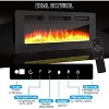White 70" Fireplace TV Stand with 36" Electric Fireplace, 12 Colors LED Lights, Flame for 80" TVs, 2 Tier Storage & 2 Door Cabinet for Living Room - 2 of 4