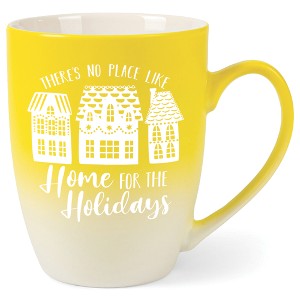 Elanze Designs There's No Place Like Home For the Holidays Two Toned Ombre Matte Yellow and White 12 ounce Ceramic Stoneware Coffee Cup Mug - 1 of 4
