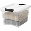 IRIS USA 19 Qt Stackable Plastic Storage Bins with Lids, Clear White, 6Pk - 3 of 4