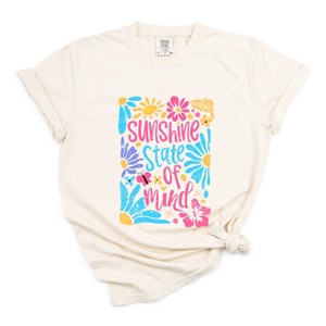 Simply Sage Market Boho Sunshine State Of Mind Flowers Garment Dyed Tee - 1 of 4