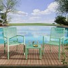 3 Pieces Patio Furniture Set, Metal Outdoor Furniture with 2 Chairs and Coffee Table, Modern Bistro Set for Garden, Balcony, Porch - 3 of 4
