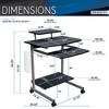 SKRAN Compact Computer Desk/ Cart , All-in-one space-saving workstation with Storage Shelves,Rolling Working Station for Small Spaces - 4 of 4