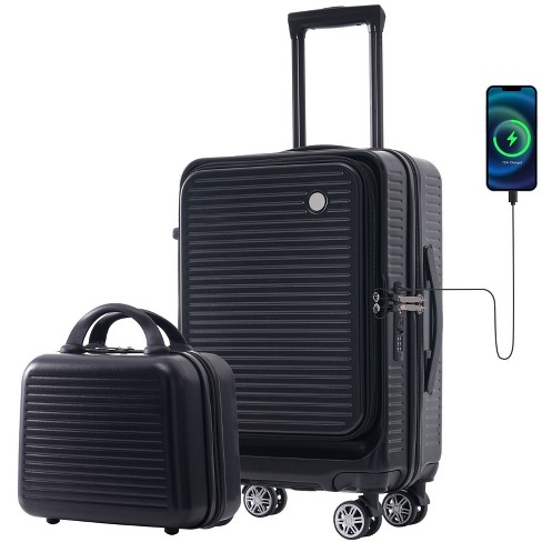 20 Inch Carry on Luggage Front Open Lightweight Suitcase With Front Pocket Usb Port And 1 Portable Carrying Case 4a modernluxe Target