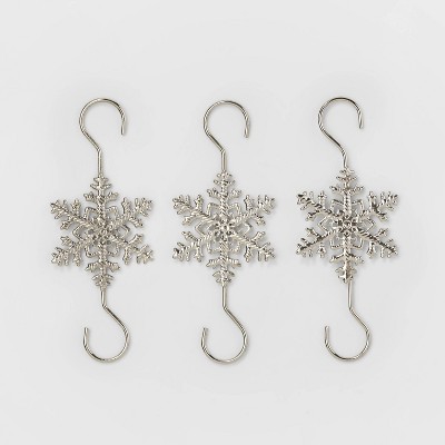 15ct Snowflake Ornament Hook Silver - Wondershop™