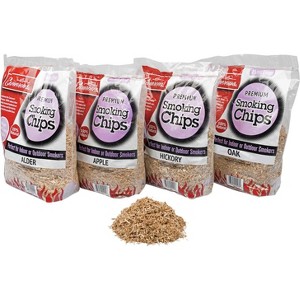 Camerons Smoking Sawdust Chips (Apple, Hickory, Oak, Alder) - 4 Pack Value Gift Set of ~2lb Bags, 260 cu. in. (0.004m³) Extra Fine Kiln Dried BBQ - 1 of 4
