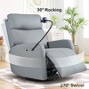 Kumasinova Rocking Recliner Chair,270/360°Swivel Nursery Chair with USB Ports,Phone Stand,Extandable Footrest&Side Pockets,330lbs Max - 4 of 4