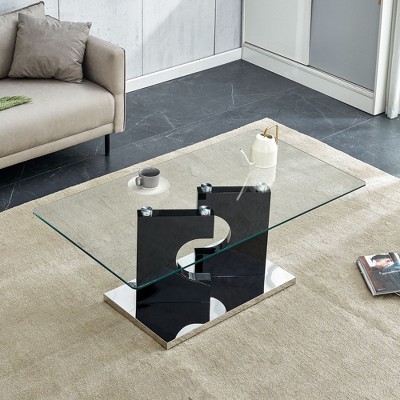 NicBex Dining Table for 4 Morden 42.2" Glass Dining Table Dining Room Table with Unique Base Design and Glass Top for Kitchen