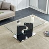 NicBex Modern Fashionable Rectangular Coffee Table with Tempered Glass Top,Special Shape Design MDF Base,Center Table for Living Room - 2 of 4