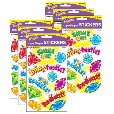 TREND Bling-tastic Gemz!™ Large superShapes Stickers, 88 Per Pack, 6 Packs