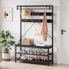 Hall Tree with Storage Bench 72" Coat Rack Shoe Bench 4-in-1 Entryway Bench Industrial Storage Shelving Organizer with 8 Hanging Hooks - 4 of 4