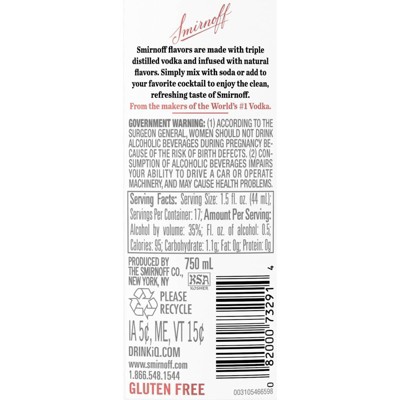 Smirnoff Blueberry Flavored Vodka - 750ml Bottle