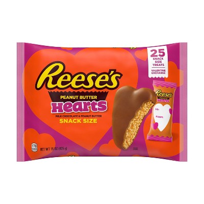 Reese's Valentine's Peanut Butter Filled Hearts Exchange Bag - 15oz/25ct
