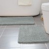 Home Mart Goods Large 2 Piece Light Grey Microfiber Soft Thick Plush Bath Mat Set - 3 of 4
