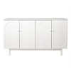 Contemporary 59-Inch Storage Cabinet with Intaglio Detailing - Durable MDF & Pine Legs, Adjustable Shelf - Sturdy - 2 of 4