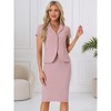 INSPIRE CHIC Women's Short Sleeve Blazer Jacket Pencil Skirt Business Suit Set 2 Pcs - 2 of 4