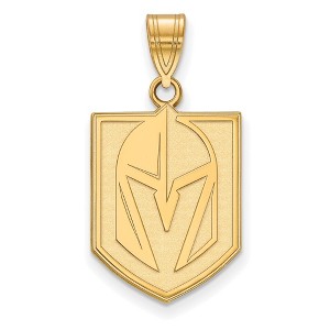 Black Bow Jewelry 14k Yellow Gold Plated Sterling Silver Vegas Golden Knights NHL Large Pendant - 1 of 2