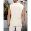 Men's Cotton Linen Tank Top Shirts Casual Sleeveless Lace Up Beach Hippie Tops Bohemian Renaissance Pirate Tunic - 2 of 4