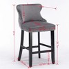 COWLOWN Set of 2 Velvet Upholstered Wingback Bar Stools, Tufted Bar Chairs with Chrome Nailhead Trim - 2 of 4