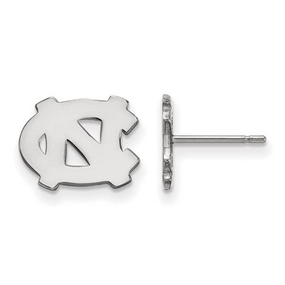 Black Bow Jewelry 14k White Gold North Carolina Tar Heels NCAA Post Earrings