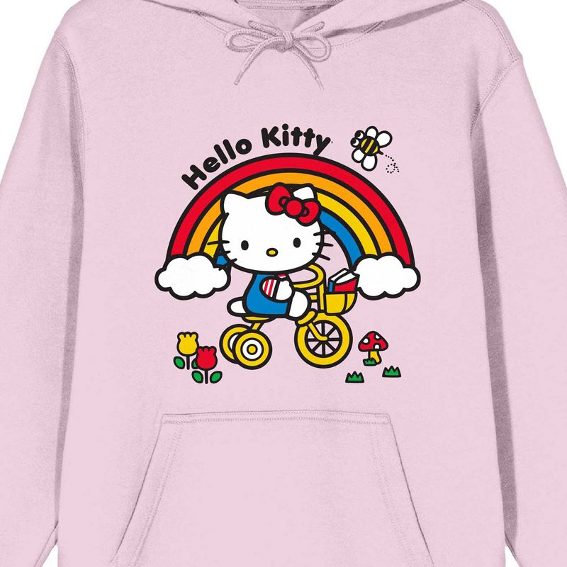 Hello Kitty Bicycle Ride Long Sleeve Cradle Pink Women's Sweatshirt, 2 of 3