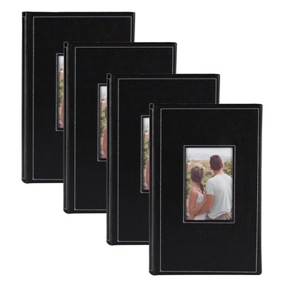9" x 13" Debossed Faux Leather Photo Album Set Black - DesignOvation